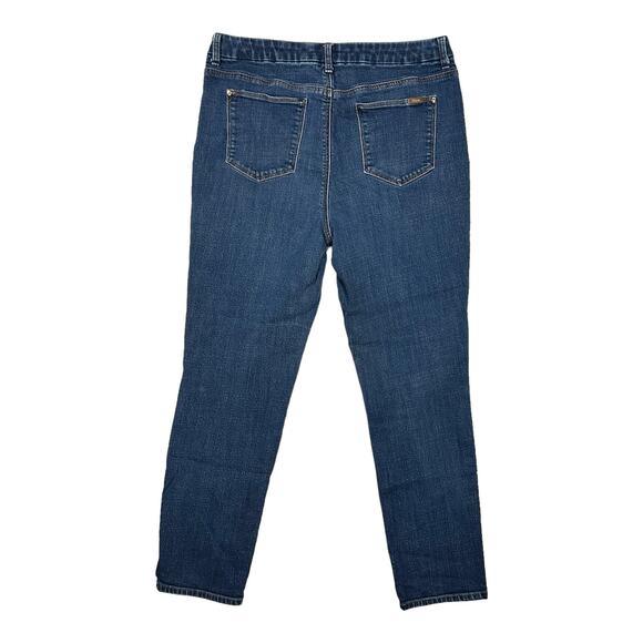 Chicos Size 1 US 8 So Slimming Girlfriend Ankle Jean Cotton Stretch Casual Blue - Picture 4 of 10